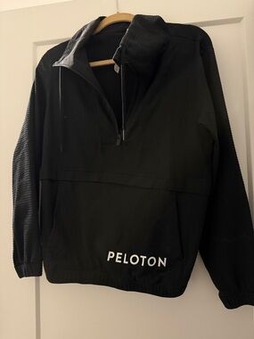 lululemon peloton - Black Half-Zip Pullover with White Peloton Logo